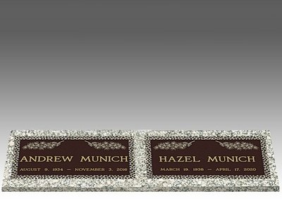 Custom Double Bronze Headstone