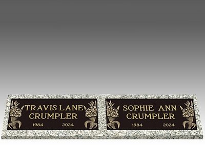 Custom Double Bronze Headstone