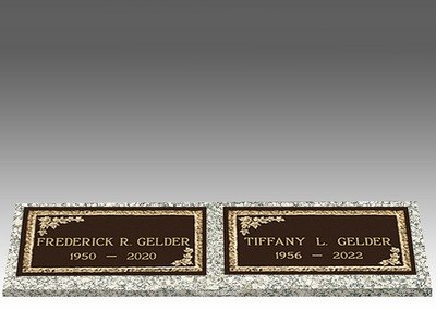 Custom Double Bronze Headstone