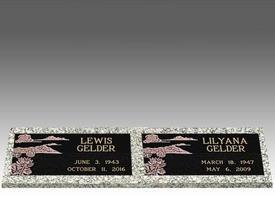 Custom Double Bronze Headstone