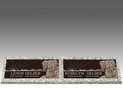 Custom Double Bronze Headstone