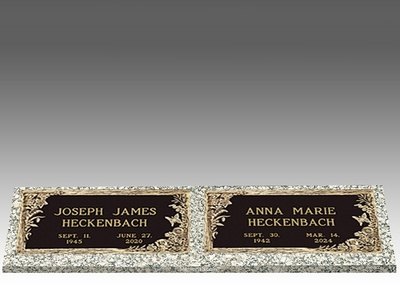 Custom Double Bronze Headstone