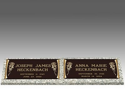 Custom Double Bronze Headstone