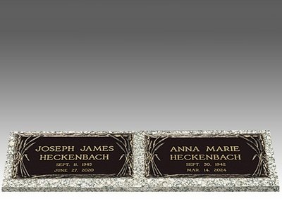 Custom Double Bronze Headstone