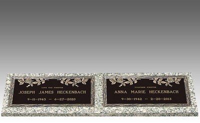 Custom Double Bronze Headstone