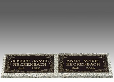 Custom Double Bronze Headstone