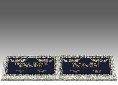 Custom Double Bronze Headstone