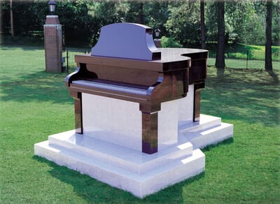 Custom Granite Piano Cemetery Mausoleum