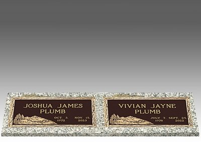 Custom Large Bronze Cemetery Headstone