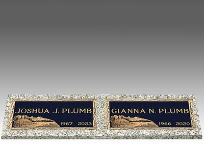 Custom Large Bronze Cemetery Headstone