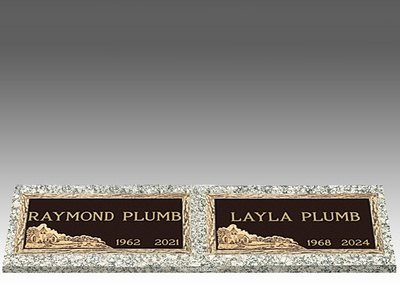 Custom Large Bronze Cemetery Headstone