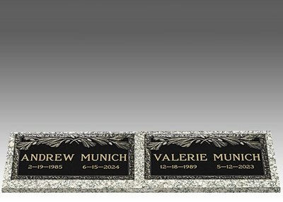 Custom Large Bronze Cemetery Headstone