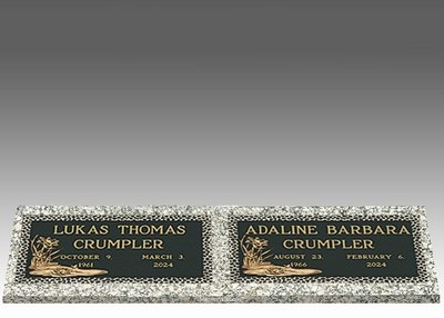 Custom Large Bronze Cemetery Headstone