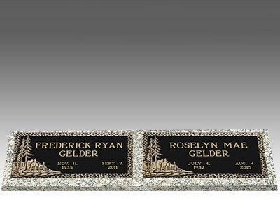 Custom Large Bronze Cemetery Headstone