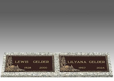 Custom Large Bronze Cemetery Headstone