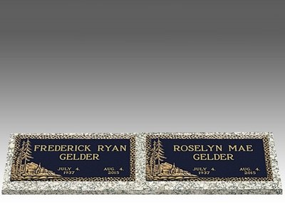 Custom Large Bronze Cemetery Headstone