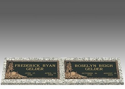 Custom Large Bronze Cemetery Headstone