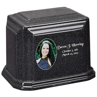 Dark Grey Cultured Photo Urn