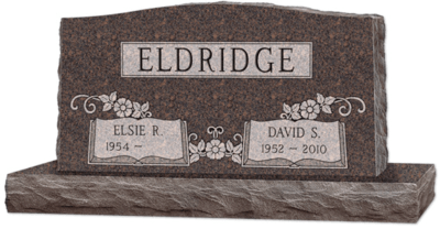 Delicate Flower Granite Upright Headstone VI