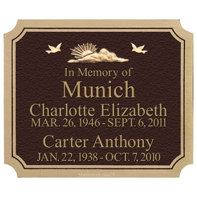 Delight in the Sun Memorial Niche Plaque for Two