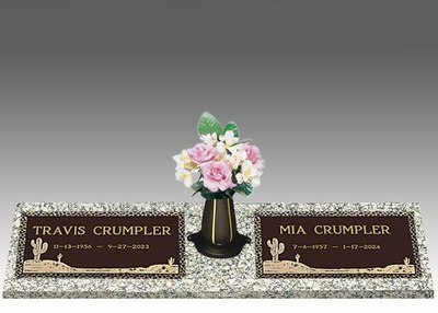 Desert Cactus Bronze Cemetery Headstones II