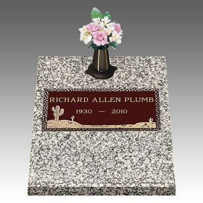 Desert Cactus Deep Top Large Bronze Headstone II