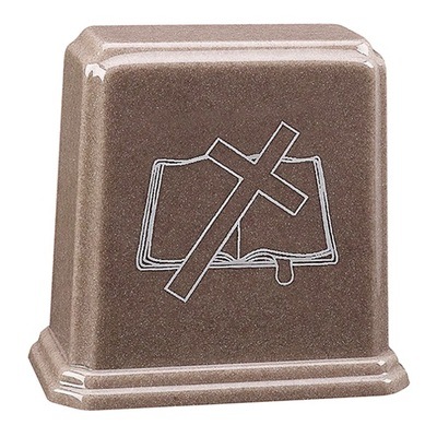 Desert Sand Cross and Bible Cremation Urn