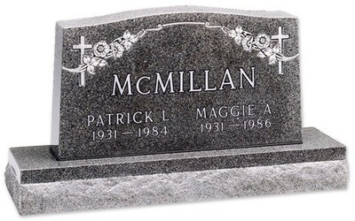 Devotional Granite Upright Cemetery Headstone V