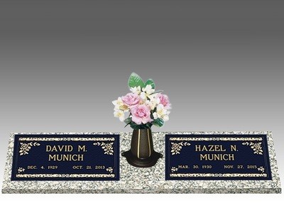 Dignity Abbey Rose Double Large Bronze Headstone II