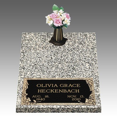 Dignity Dogwood Deep Bottom Bronze Headstone II