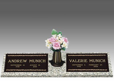 Dignity Double Large Bronze Headstone II