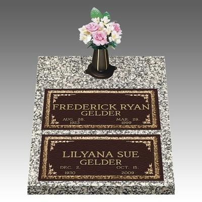 Dignity Ivy Deep Double Bronze Headstone II