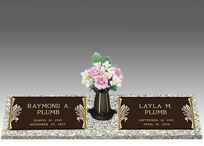 Dignity Lily of the Valley Double Large Bronze Headstone II