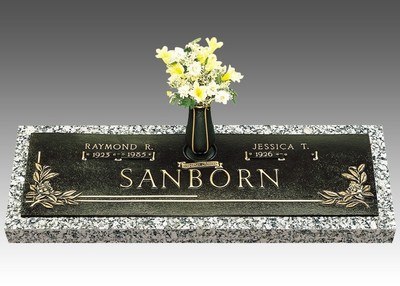 Dignity Magnolia Bronze Headstone 44 x 13