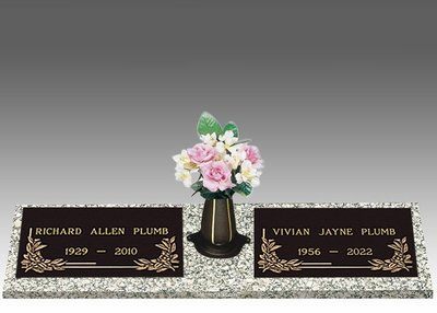 Dignity Magnolia Double Large Bronze Headstone II