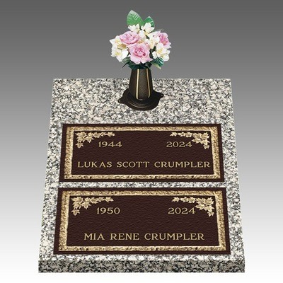 Dignity Maple Leaf Deep Bronze Cemetery Headstones II