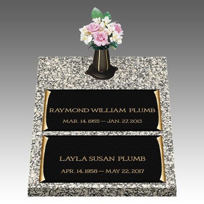 Dignity Scroll Deep Double Bronze Headstone II