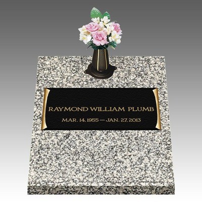 Dignity Scroll Deep Top Bronze Headstone II