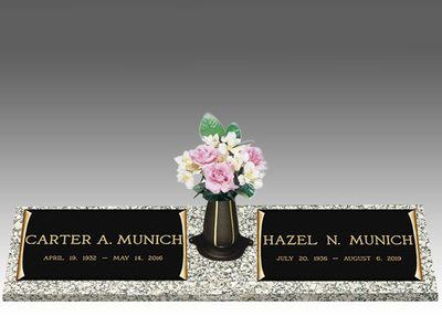 Dignity Scroll Double Bronze Headstone II