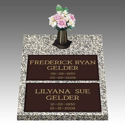 Dignity Simplicity Deep Double Bronze Headstone II