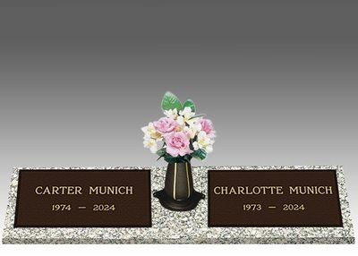 Dignity Simplicity Double Large Bronze Headstone II