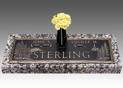 Dynasty Evergreen Bronze Headstone 44 x 13