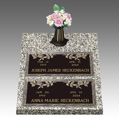 Dynasty Rose Deep Double Bronze Headstone II