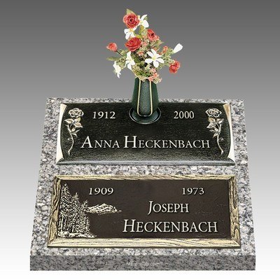 Dynasty Rose Deep Top Bronze Headstone