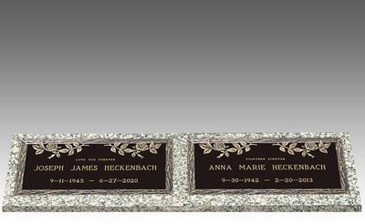 Dignity Scroll Double Bronze Headstone