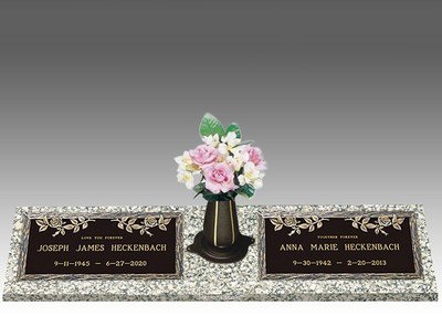 Dynasty Rose Double Bronze Headstone II