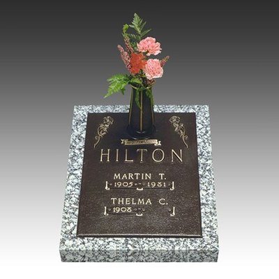 Dynasty Tea Roses Deep Bronze Headstone