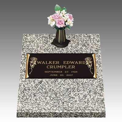 Dynasty Tea Roses Deep Top Bronze Headstone II