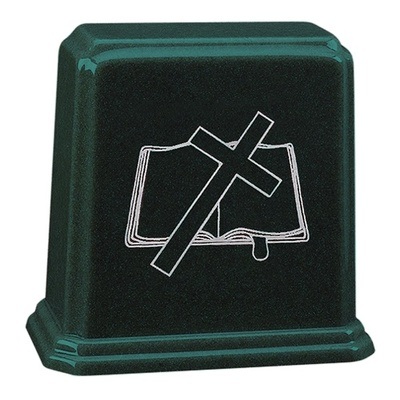 Emerald Cross and Bible Cremation Urn