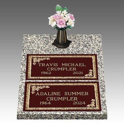 Fall Leaves Deep Double Bronze Headstone II